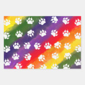 Cat Paw Print Rainbow Waterverf Aangepast Inpakpapier Vel (Voorkant 3)
