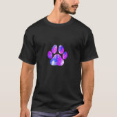 Cat Paw Print Splash Splatter Paint Pink Blue Purp T-shirt (Voorkant)