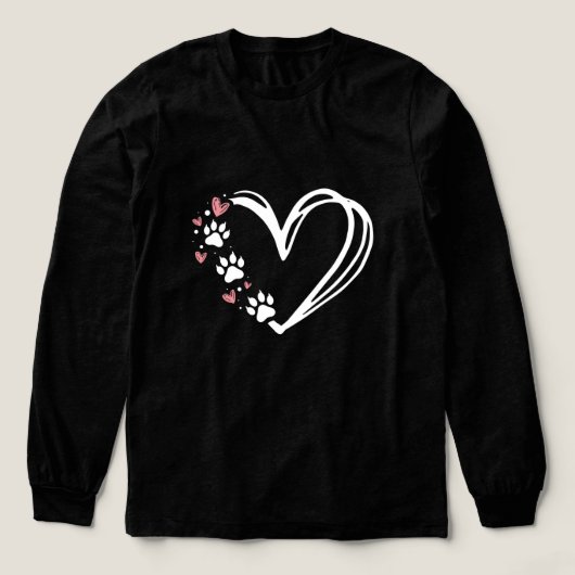 Cat Paw Prints on My Heart Tri-Blend Shirt (Voorkant)