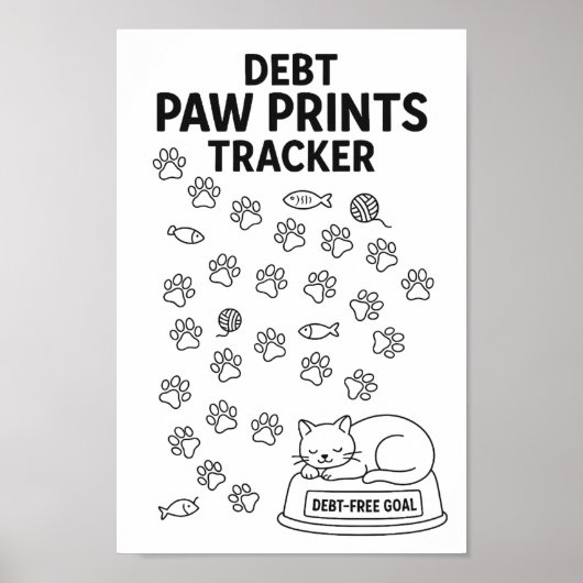 Cat Paw Prints Savings Challenge Tracker (Voorkant)