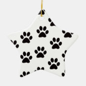 Cat Paw Prints Star Ornament (Voorkant)