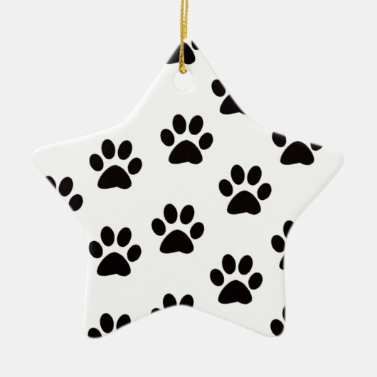 Cat Paw Prints Star Ornament (Voorkant)