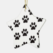 Cat Paw Prints Star Ornament (Links)