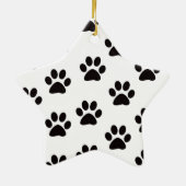 Cat Paw Prints Star Ornament (Achterkant)