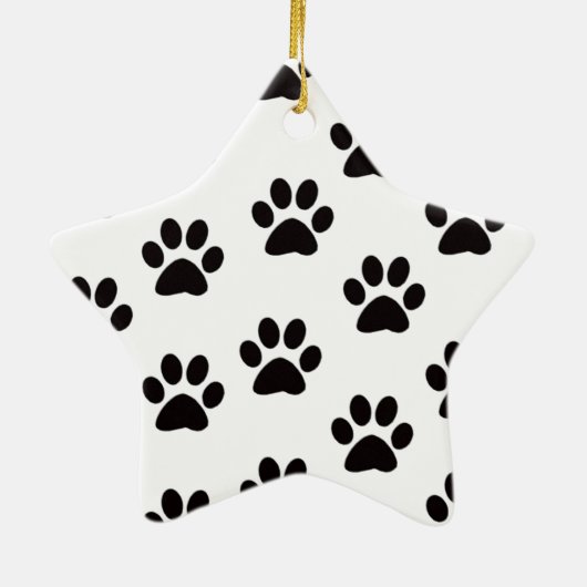 Cat Paw Prints Star Ornament (Achterkant)