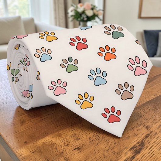 Cat Paw Retro Custom Tie Stropdas