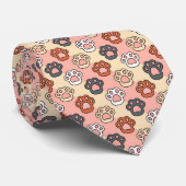 Cat Paw Retro Custom Tie Stropdas (Opgerold)