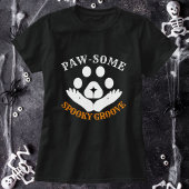 Cat Paw Spooky Groove Modern Personaliseer Hallowe T-shirt