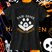 Cat Paw Spooky Groove Modern Personaliseer Hallowe T-shirt