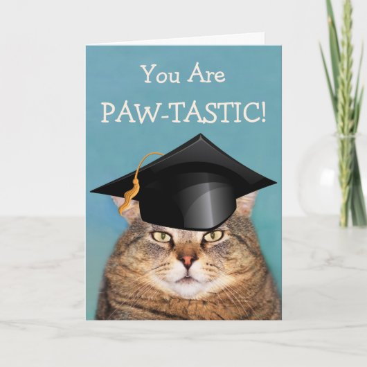 Cat Paw-Tastic Afstuderen Kaart (Voorkant)