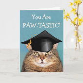 Cat Paw-Tastic Afstuderen Kaart (Gele Bloem)