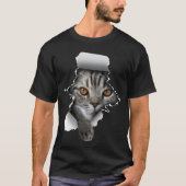 Cat Paw Torn Cat Lady Cute Kitten T-shirt (Voorkant)