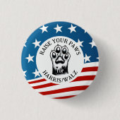 Cat Paw voor Harris/Walz Design Ronde Button 3,2 Cm (Voorkant)