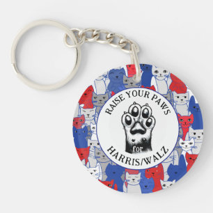 Cat Paw voor Harris/Walz Design Sleutelhanger