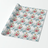 Cat PAW voor Kerstmis Cadeaupapier (Uitgerold)