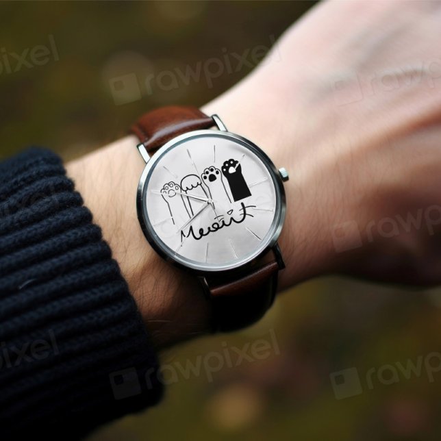 Cat Paw Watch Schattige Meow Design voor Cat Lover Horloge (Creator heeft geüpload)
