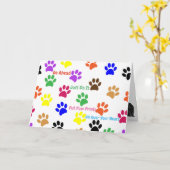 Cat Pawprint Kaart (Gele Bloem)