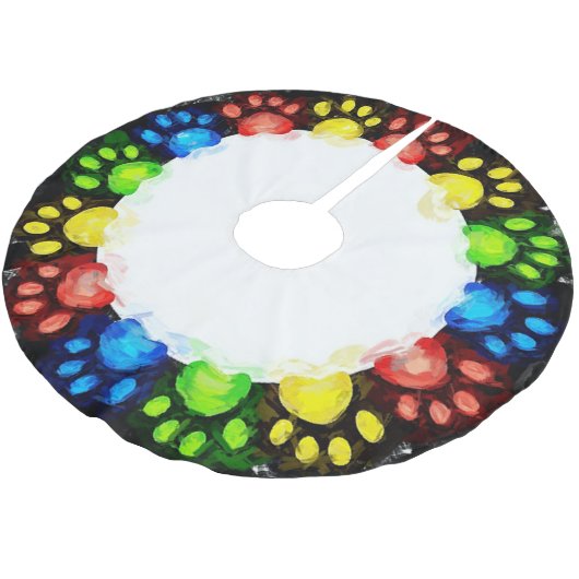 Cat Paws-cirkel Kerstboom Rok (Gekanteld)