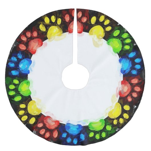 Cat Paws-cirkel Kerstboom Rok (Voorkant)