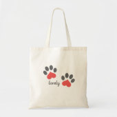 Cat Paws Custom Name Canvas tas (Voorkant)