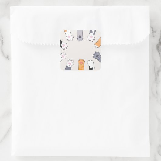 Cat Paws Friendship Circle Sticker (Tas)
