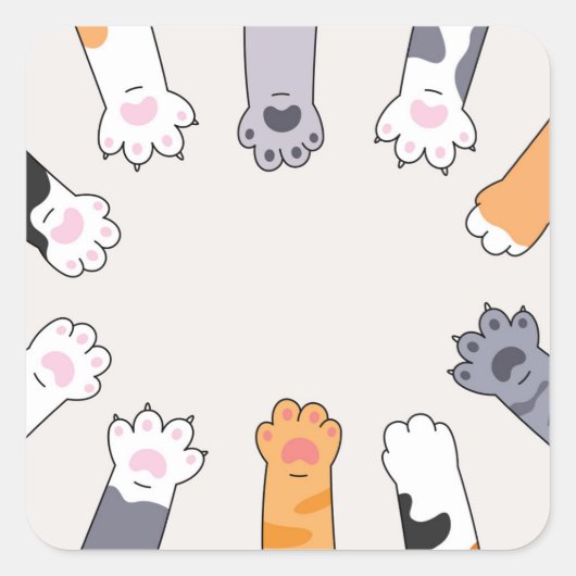 Cat Paws Friendship Circle Sticker (Voorkant)