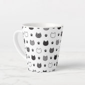 Cat Paws & Gezichten – Schattigee zwart-wit latte  Latte Mok (Linkerhoek)