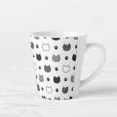 Cat Paws & Gezichten – Schattigee zwart-wit latte Mok (Rechts)