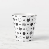 Cat Paws & Gezichten – Schattigee zwart-wit latte Mok (Voorkant)