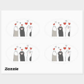 cat paws ovale sticker (Vel)