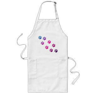 Cat Paws Pattern roze Paars blauw Lang Schort