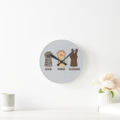 Cat Paws Rock Papieren Schaar Ronde Klok (Huis)