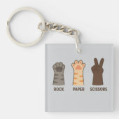 Cat Paws Rock Papieren Schaar Sleutelhanger (voorkant)