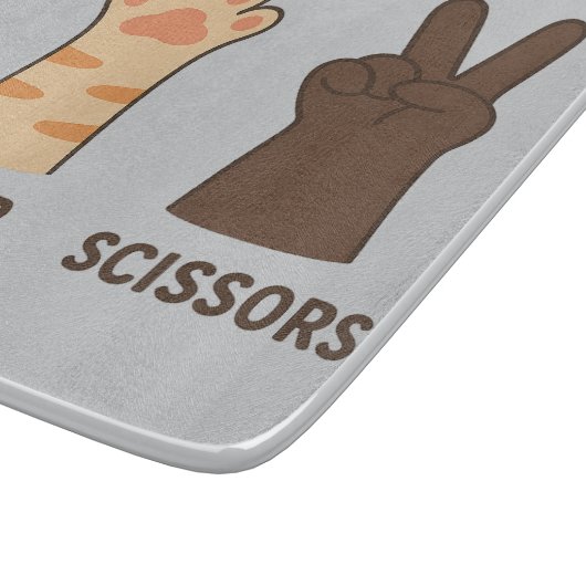 Cat Paws Rock Papieren Schaar Snijplank (Hoek)