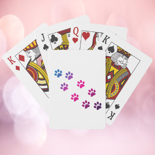 Cat Paws Schattige Roze Blauw Paarse Pokerkaarten