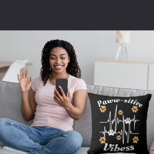 Cat Paws Vibes knuffels op Schattige Modern Funny Kussen