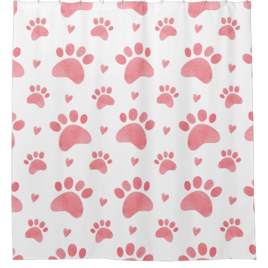Cat Paws Waterverf Patroon Douchegordijn (Voorkant)