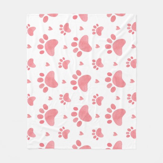 Cat Paws Waterverf Patroon Fleece Deken (Voorkant)