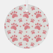 Cat Paws Waterverf Patroon Glas Ornament (Achterkant)