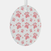 Cat Paws Waterverf Patroon Glas Ornament (Voorkant Rechts)