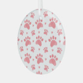 Cat Paws Waterverf Patroon Glas Ornament (Voorkant links)