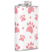 Cat Paws Waterverf Patroon Heupfles (Rechts)