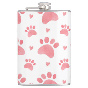 Cat Paws Waterverf Patroon Heupfles