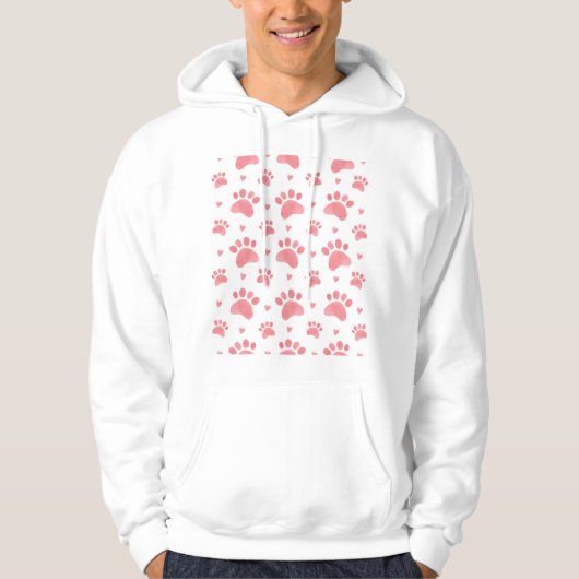 Cat Paws Waterverf Patroon Hoodie (Voorkant)