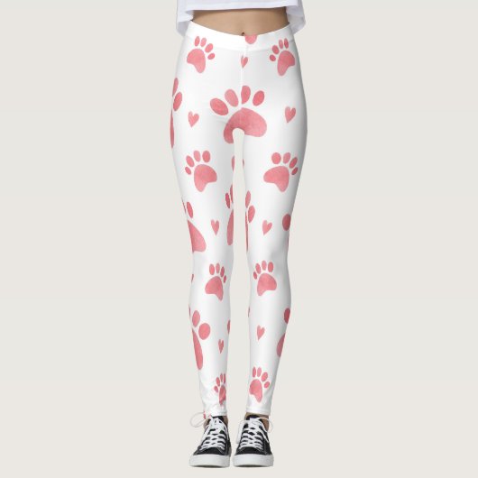 Cat Paws Waterverf Patroon Leggings (Voorkant)