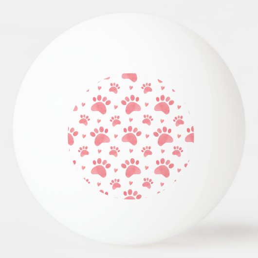 Cat Paws Waterverf Patroon Pingpongbal (Voorkant)