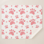 Cat Paws Waterverf Patroon Sherpa Deken (Voorkant (horizontaal))