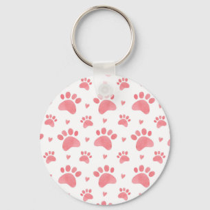 Cat Paws Waterverf Patroon Sleutelhanger