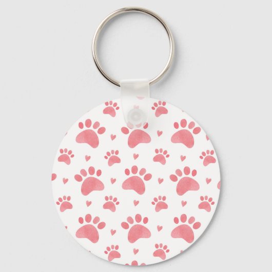 Cat Paws Waterverf Patroon Sleutelhanger (Voorkant)