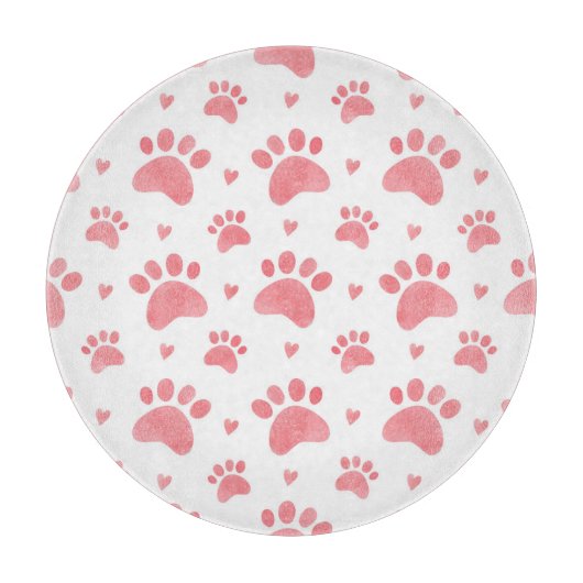 Cat Paws Waterverf Patroon Snijplank (Voorkant)